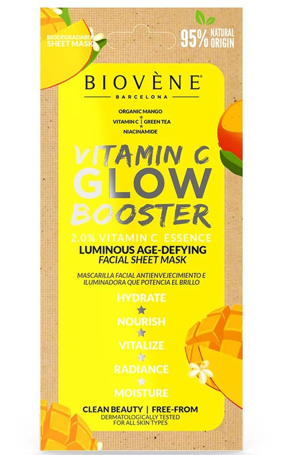 Biovene Vitamin C Glow Booster 2.0% Facial Sheet Mask