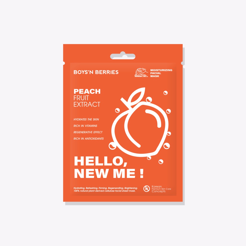 Boys'n berries Peach Fruit Extract Facial Mask
