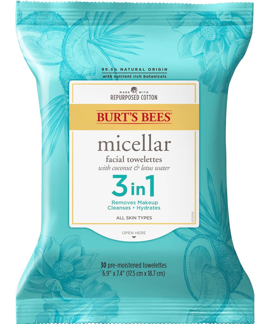 Burt's Bees 3 In 1 Micellar Cleansing Towelettes