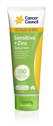 Cancer Council Sensitive + Zinc Spf50