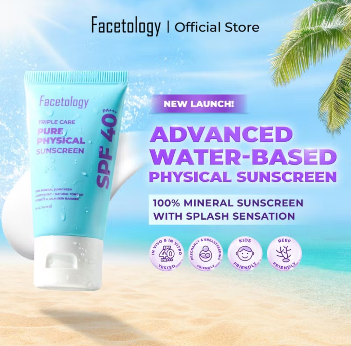 Facetology Physical Sunscreen SPF 40 Pa+++