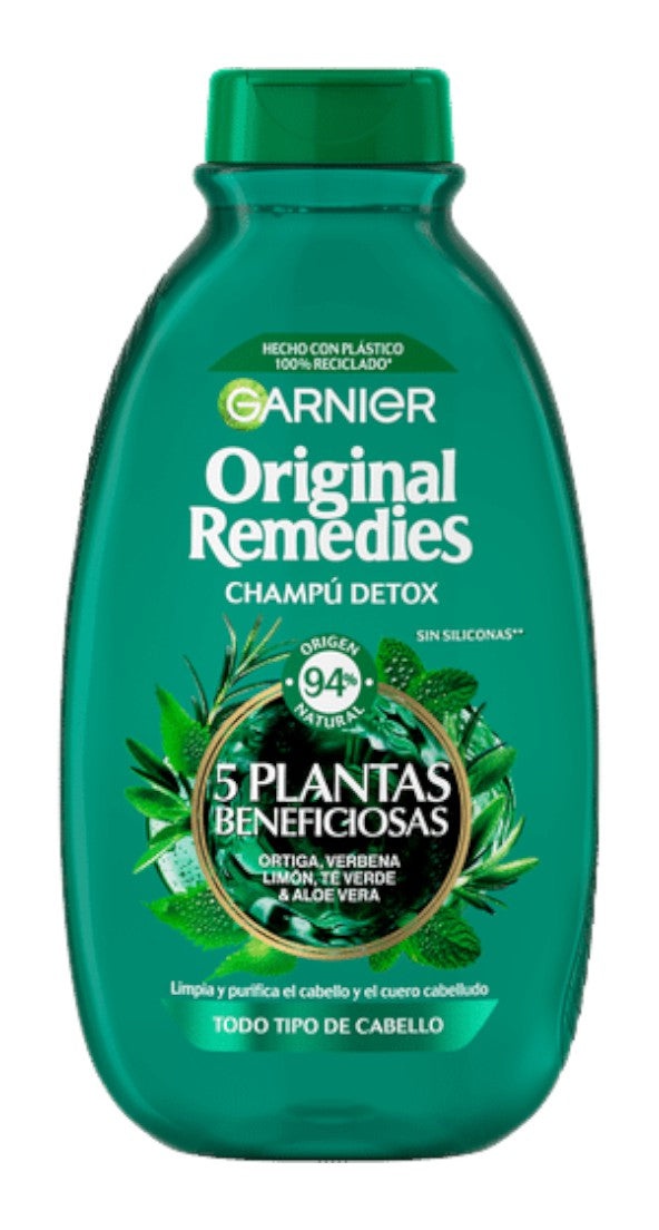 Garnier Original Remedies Té Verde & 5 Plantas Champú Para Pelo Normal