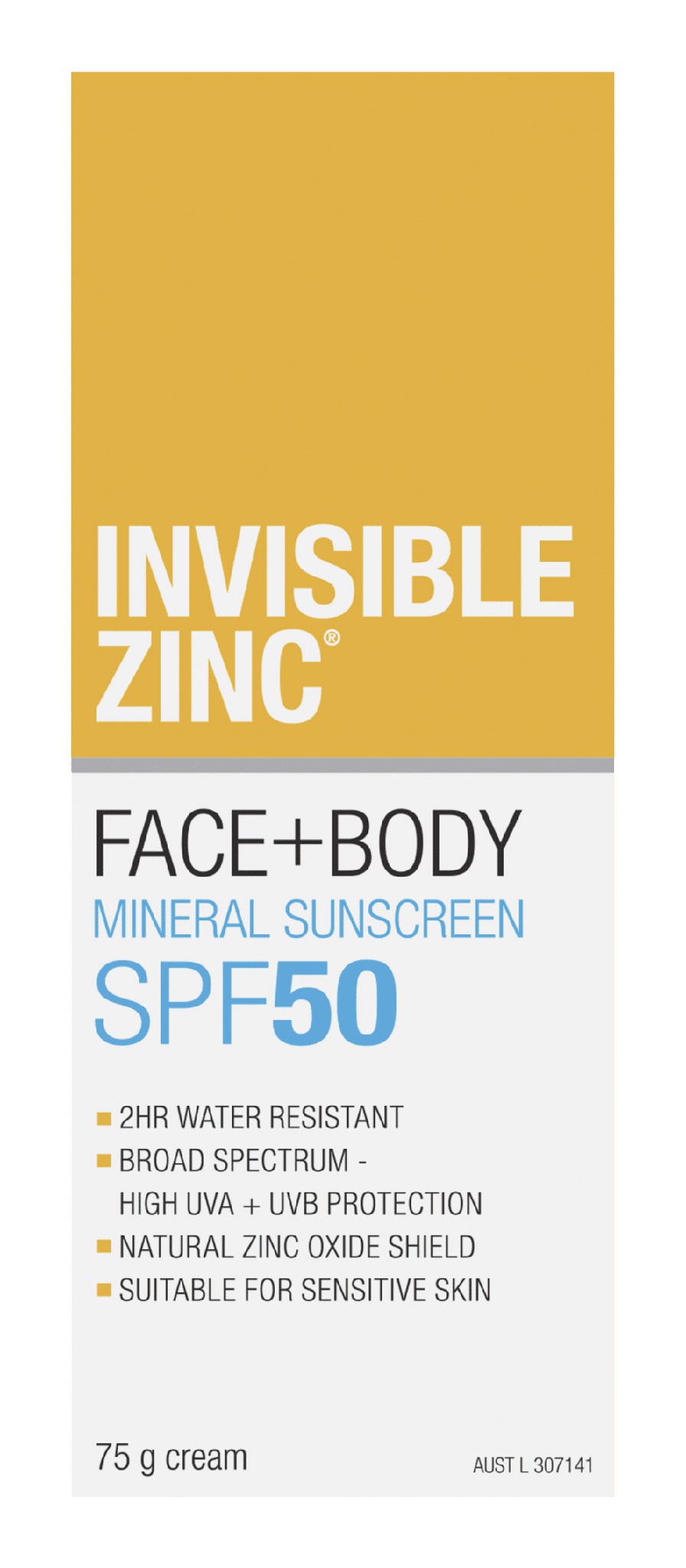 Invisible Zinc Face + Body Mineral Sunscreen SPF50