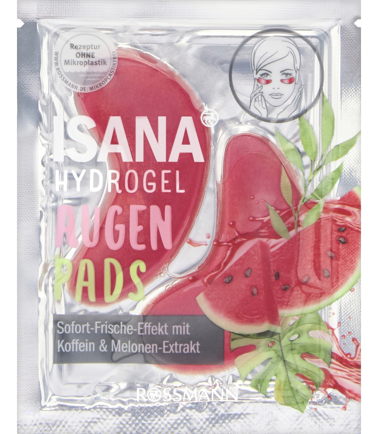 Isana Hydrogel Augenpads Koffein & Wassermelonen