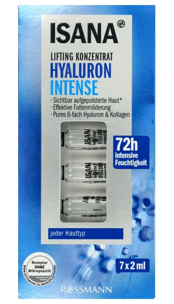 Isana Pleťové Ampule Hyaluron Intense Lifting Konzentrat