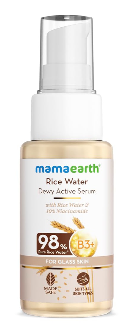 Mamaearth Rice Water Dewy Active Serum With 10% Niacinamide, Rice Water & Hyaluronic Acid -
