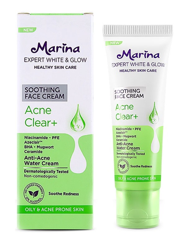 Marina Expert White & Glow Soothing Face Cream – Acne Clear+