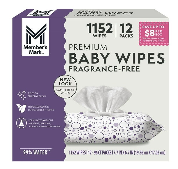 Member's Mark Premium Sensitive Skin Baby Wipes - Fragrance Free