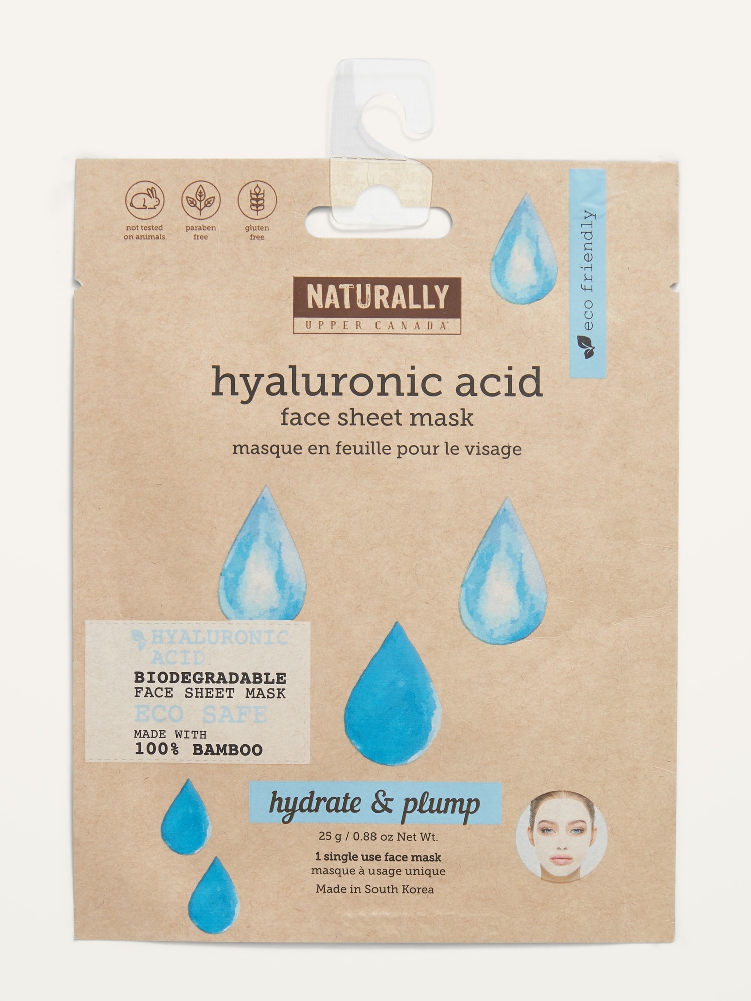 Naturally Upper Canada Hyaluronic Acid Face Sheet Mask