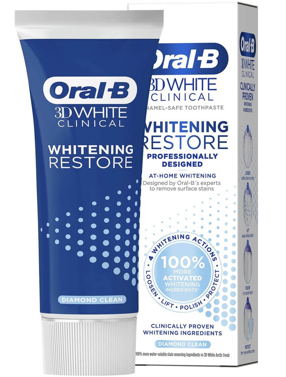 Oral-b 3dwhite Clinical Whitening Restore Diamond Clean Toothpaste