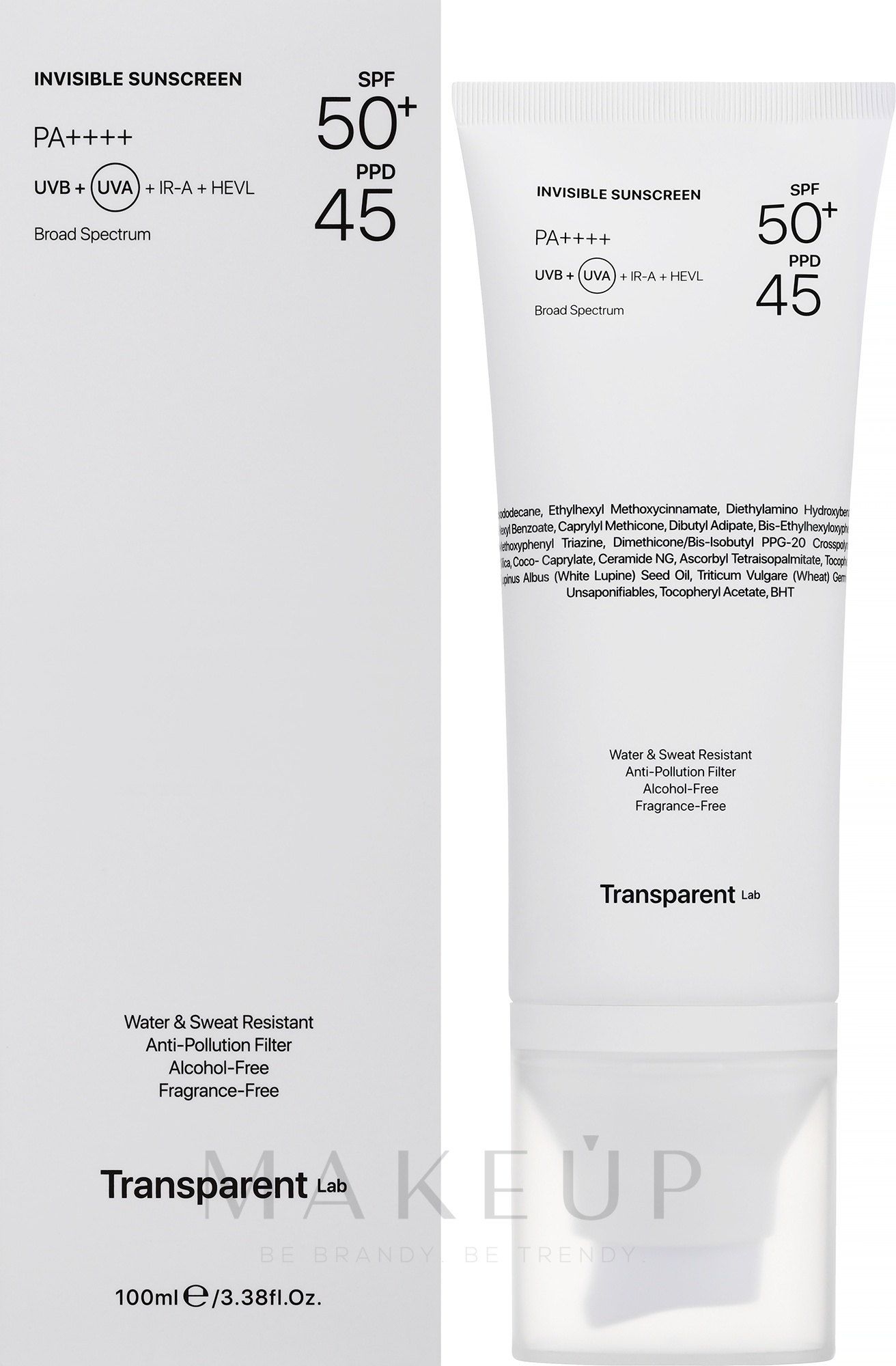 Transparent lab Invisible Sunscreen SPF50+ (2025 Version)