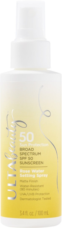 ULTA SPF 50 Sunscreen Rose Water Setting Spray