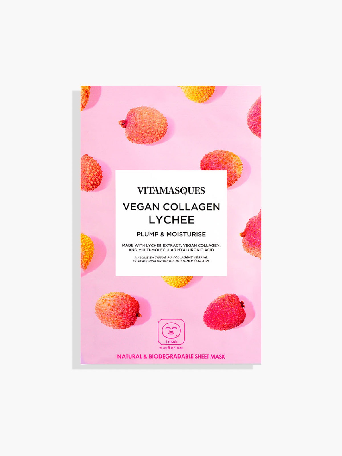 Vitamasques Vegan Collagen Lychee Plump & Moisturize Mask