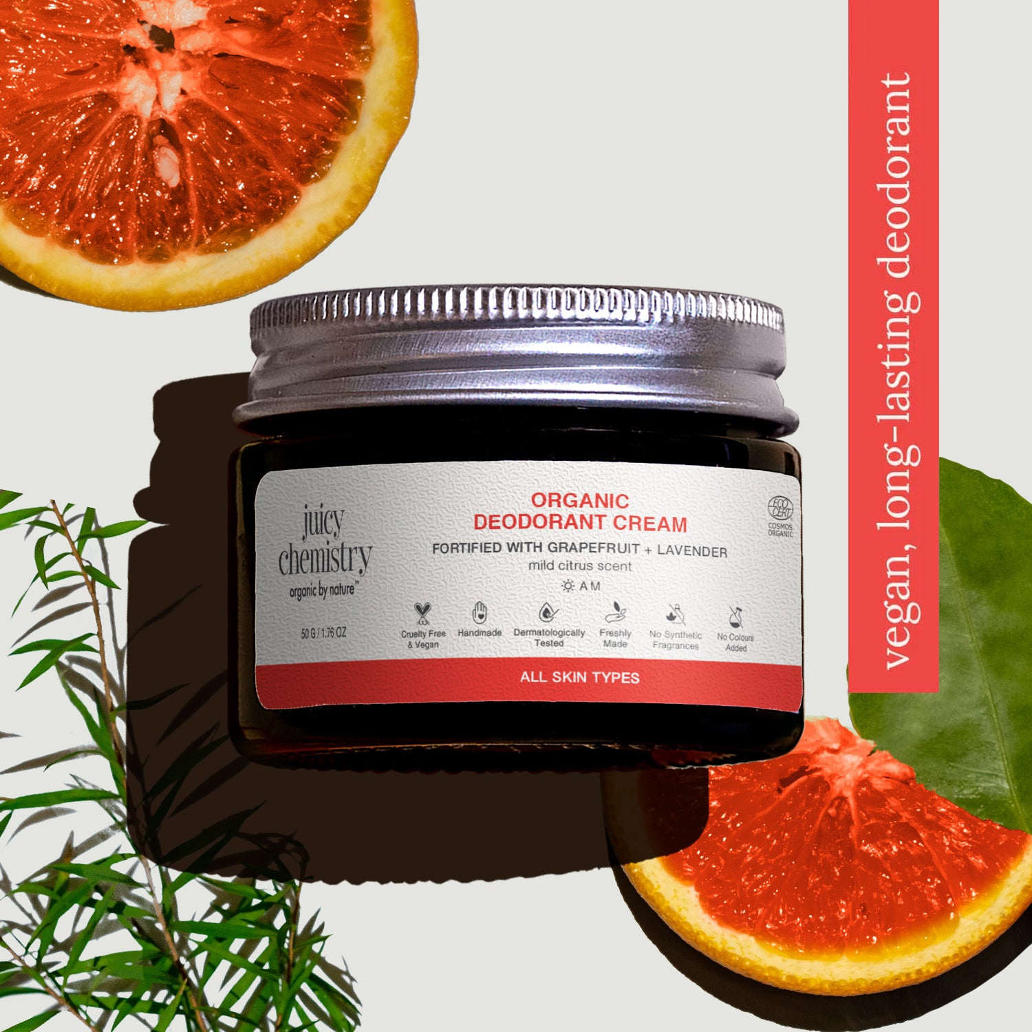 juicy chemistry Grapefruit And Lavender Organic Deodorant Cream